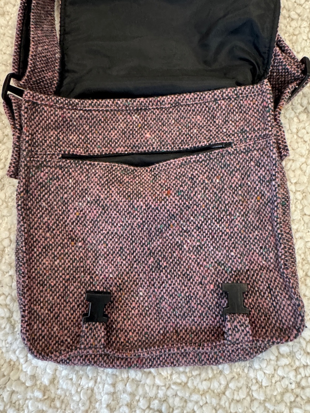 Jonathan Richard Ireland 100% Wool Tweed Messenger Crossbody Bag - Picture 7 of 8